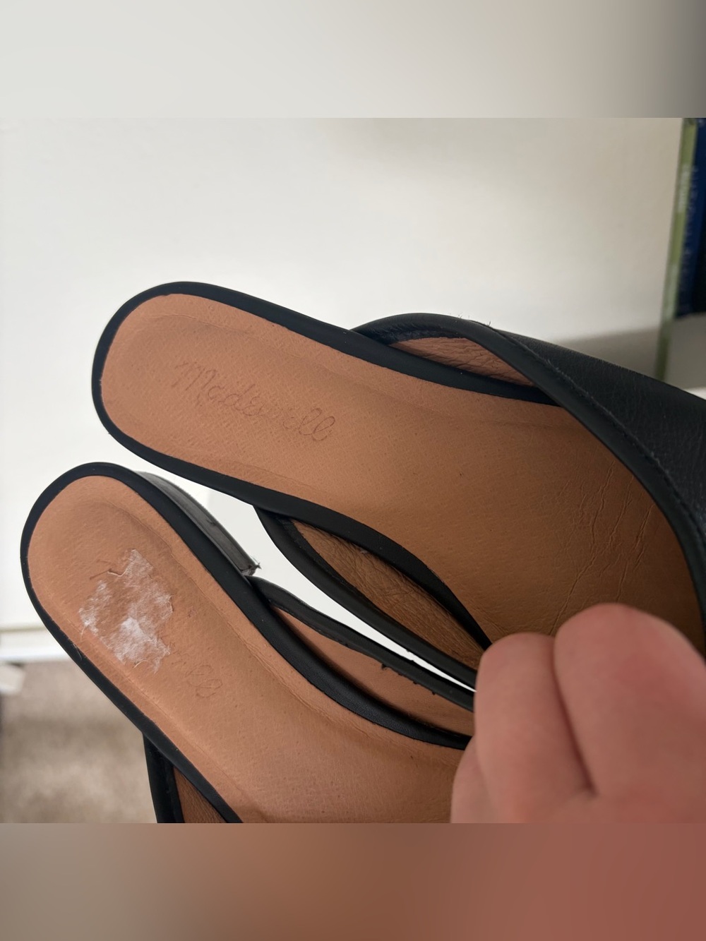 Madewell Adelina Black Leather Slip-On Women's Mules Flats - Picture 2 of 4